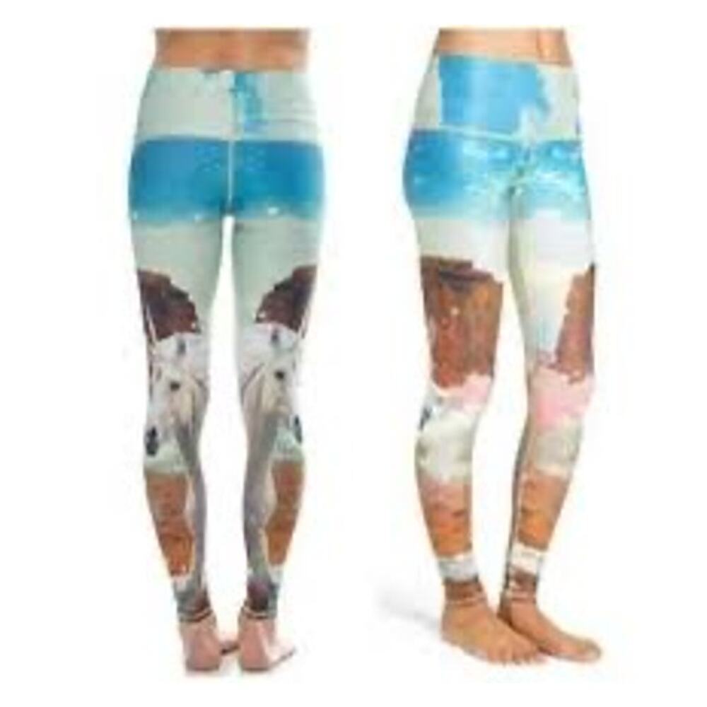 Teeki Unicorn Wrangler Hot Pants Leggings Sz Small High Waisted *EUC